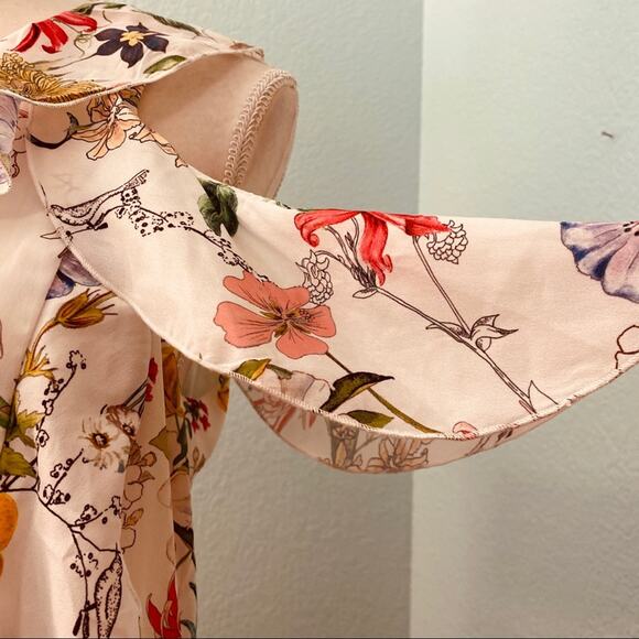 Parker Glory Dress, Floral Print, Cold Shoulder. Size Small - Picture 4 of 7